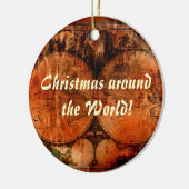 Oude kerstversiering van de Wereldkaart Keramisch Ornament (Links)