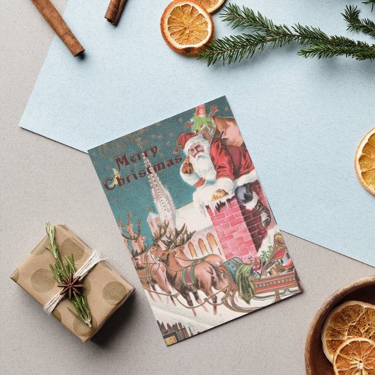 Oude kerstwinterkerstwinter Feestdagenkaart