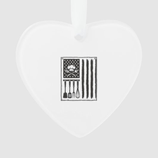 Oude Keuken Vlag Kookgerei T-shirt Ontwerp Ornament (voorkant)