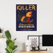 oude killer Chicken Vegetables Crate Labels Poster (Thuiskantoor)