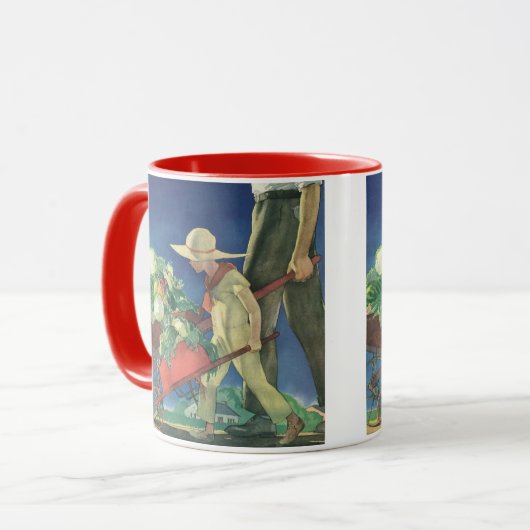 Oude kind, biologisch tuinieren; Victory Garden Mok (Voorkant links)