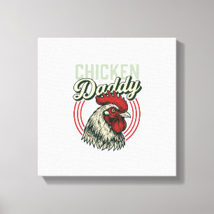 Oude Kip Daddy Haan Shirt Ontwerp_1 Canvas Afdruk