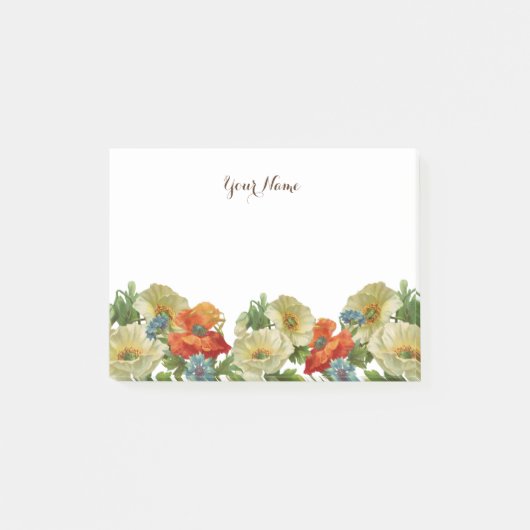 Oude klaprozen en korenbloemen aangepaste Post-it Post-it® Notes (Voorkant)