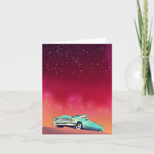 Oude klassieke auto feestdagen kaart