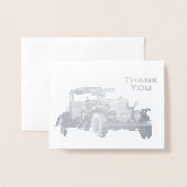 oude klassieke auto mannelijk bedankt folie kaarten (Voorkant met envelop)