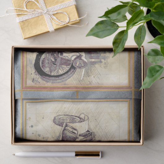 Oude  klassieke autoontkoppeling tissuepapier (Geschenk)