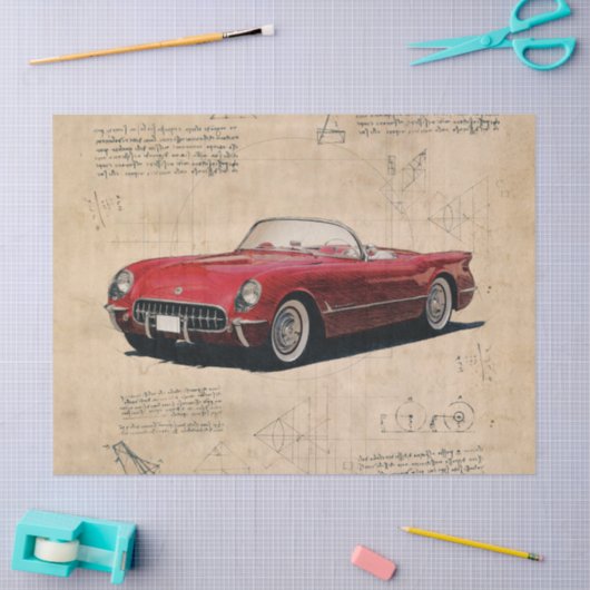 Oude klassieke autoontkoppeling tissuepapier (Craft)