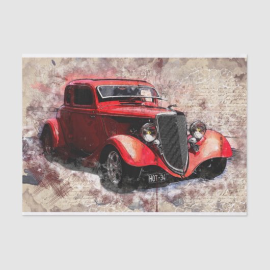 Oude klassieke autoontkoppeling tissuepapier (Voorkant)