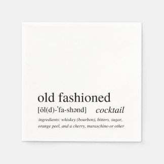 Oude Klassieke Cocktail Moderne Zwarte Typografie Servet