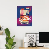 Oude klassieke cocktail Retro-kunst met fashions Poster (Thuiskantoor)