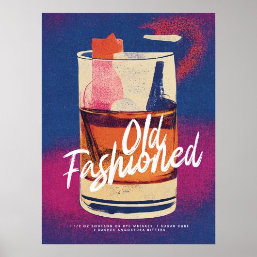 Oude klassieke cocktail Retro-kunst met fashions Poster (Voorkant)