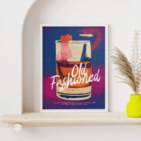 Oude klassieke cocktail Retro-kunst met fashions