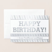 Oude, klassieke "HAPPY BIRTHDAY"-kaart Folie Kaarten (Voorkant met envelop)