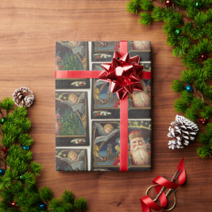 Oude Klassieke Kerstman Cadeaupapier