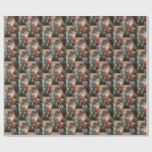 Oude Klassieke Kerstman Sinterklaas Cadeaupapier (Vlak)