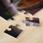 Oude klassieke vrachtwagenpuzzel legpuzzel (Zijkant)