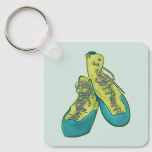 Oude klimschoenen rotsklimmen sleutelhanger