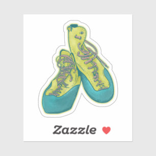 Oude klimschoenen rotsklimmen sticker