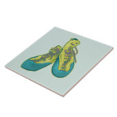 Oude klimschoenen rotsklimmen tegeltje (Zijkant)