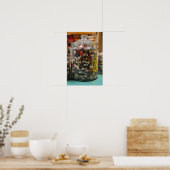 Oude knopen in een pot poster (Keuken)