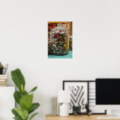 Oude knopen in een pot poster (Thuiskantoor)