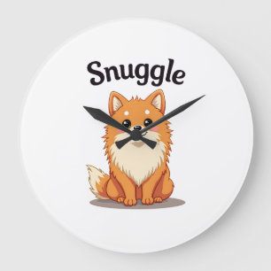 Oude knuffel Pomeranian Cute Hond Illustratie D Grote Klok