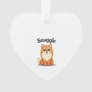 Oude knuffel pomeranian leuke hond illustratie D Ornament