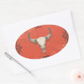 Oude Koe schedel sticker (Envelop)