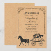 Oude koets met paard jubileum kaart (Voorkant / Achterkant)