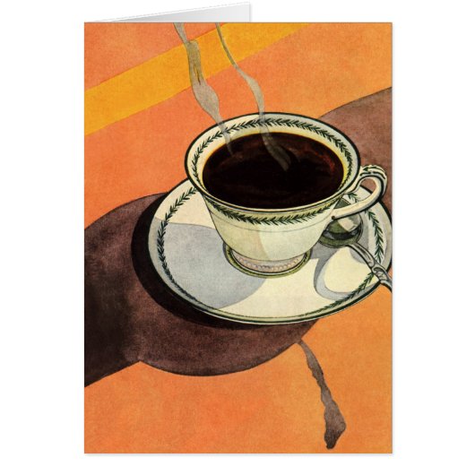 Oude koffiekop, schotel, lepel, retro diner (Voorkant)