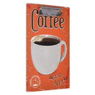 Oude koffiereclameposter klembord