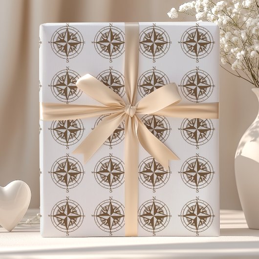 Oude kompas cadeaupapier
