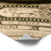 Oude kompas over oude kaart poster (Hoek)