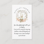 Oude Konijn Bloemen Baby Uitstalling Bruiloft Informatiekaartje (Voorkant)