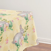 Oude Konijn Lente Bloemen Gele Pasen Tafelkleed (Voorbeeld)