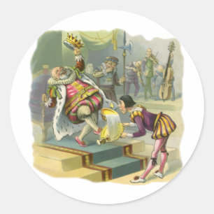  oude koning Cole Nursery Rhyme Poem Song Ronde Sticker