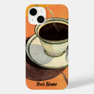 Oude kop koffie, schotel, lepel, retro diner Case-Mate iPhone 14 hoesje