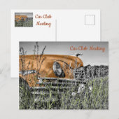Oude koperen auto achtergelaten in een veld Briefk Briefkaart (Voorkant / Achterkant)