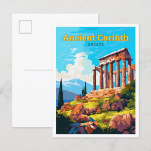 Oude Korinthe Griekenland Reizen  Illustratie Briefkaart