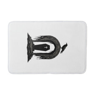 Oude Kraai Begraafplaats Graf Silhouet Shirt Ontwe Badmat