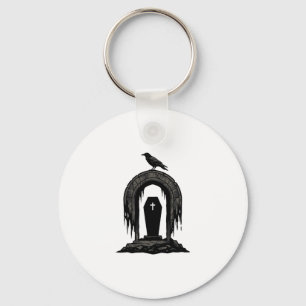 Oude Kraai Begraafplaats Graf Silhouet Shirt Ontwe Sleutelhanger