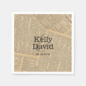  oude krant achtergrond bruiloft servetten (Voorkant)