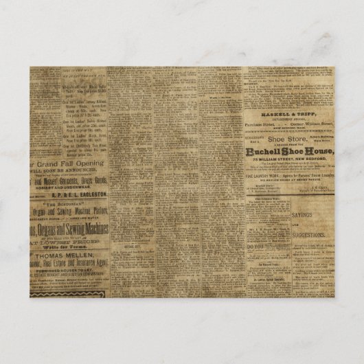 Oude krant briefkaart (Voorkant)