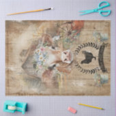 Oude krant Grungy Green Tissue Paper Tissuepapier (Craft)