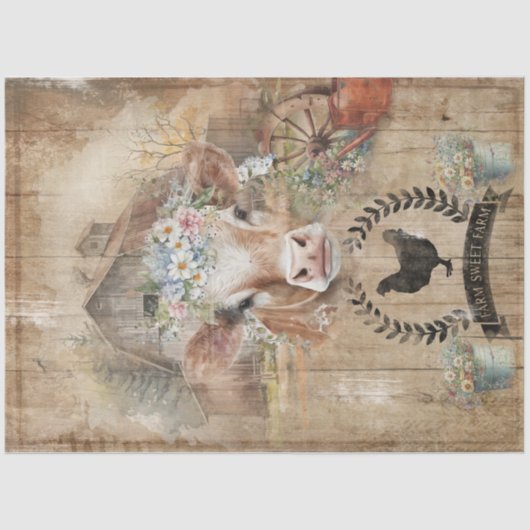 Oude krant Grungy Green Tissue Paper Tissuepapier (Voorkant)