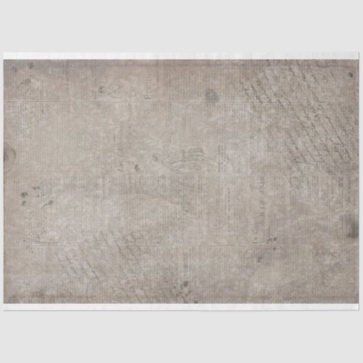 Oude  krant Grungy Grey Tissue Paper Tissuepapier (Voorkant)