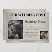 Oude Krant Huwelijk Opslagkaart Save the Date Kaart (Voorkant / Achterkant)