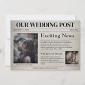 Oude Krant Huwelijk Opslagkaart Sla de Datum Op Kaart (Voorkant)