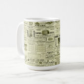 Oude krant koffiemok (Voorkant links)