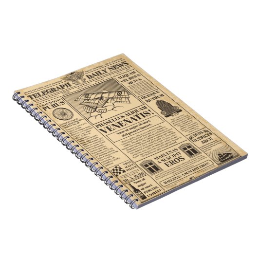 Oude krant . Krantenpapier met tekst a herstellen Notitieboek (Rechterzijde)